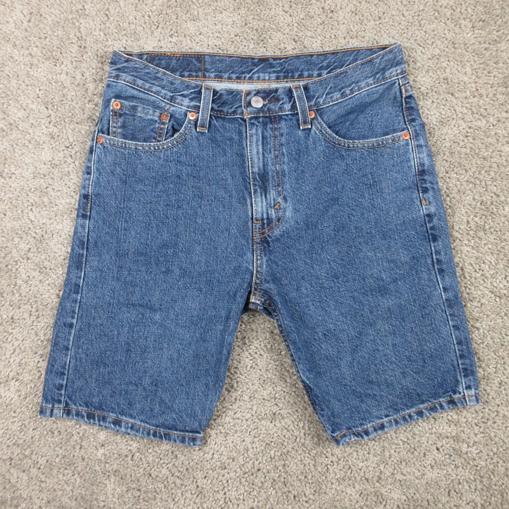 Levis Shorts Mens 30 Blue 505 Regular Straight Denim Jeans Jorts Zip Fly Casual